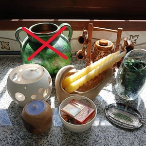 Lote siguiente: Lote de Fanal, Velas, Florero y Adornos Decorativos