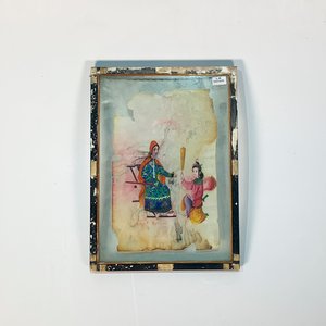 Cuadro Acuarela Estampa Japonesa: Anciana y Niña - imagen 1