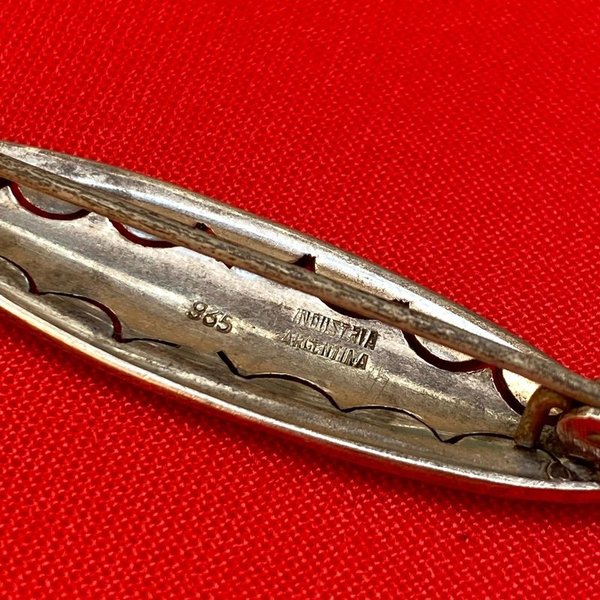 Antiguo prendedor de plata con marquesitas para venta - imagen 5