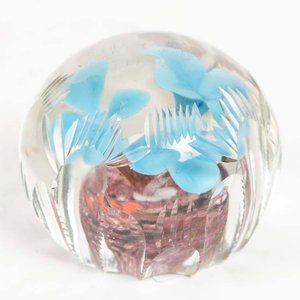 Pisapapeles de Cristal Murano con Flores Azules - imagen 1