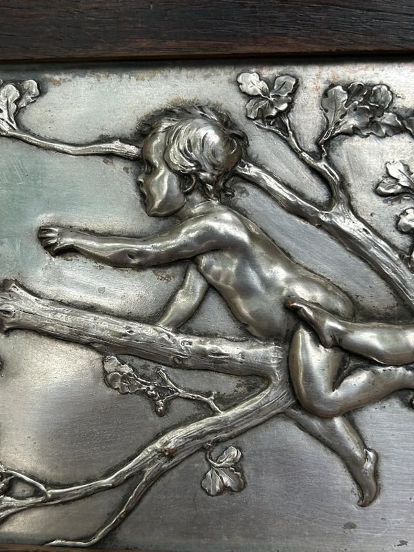 Antiguo cuadro de autor Helmuth Schievelkamp (1890) - Colección metal - imagen 4