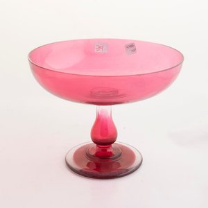 Lote siguiente: Centro de Cristal Rubí con Pie - 23cm