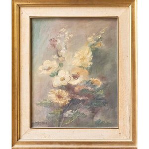 Lote siguiente: Óleo "Flores" de Dante Cola, Marco Dorado