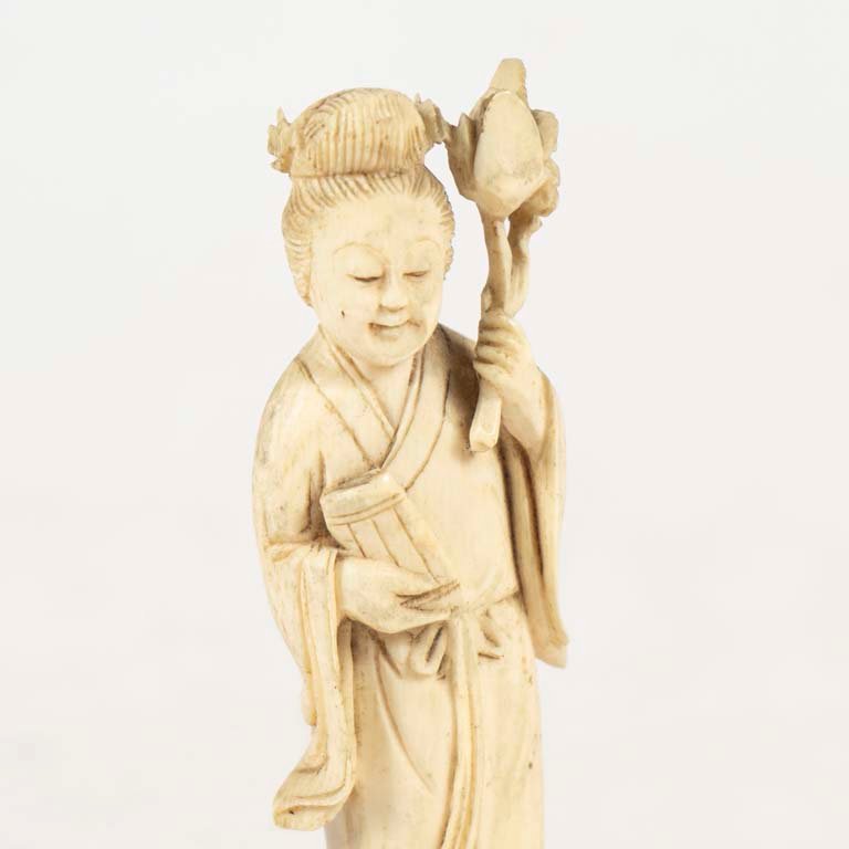 Figurita de marfil de geisha - Talla china - imagen 2