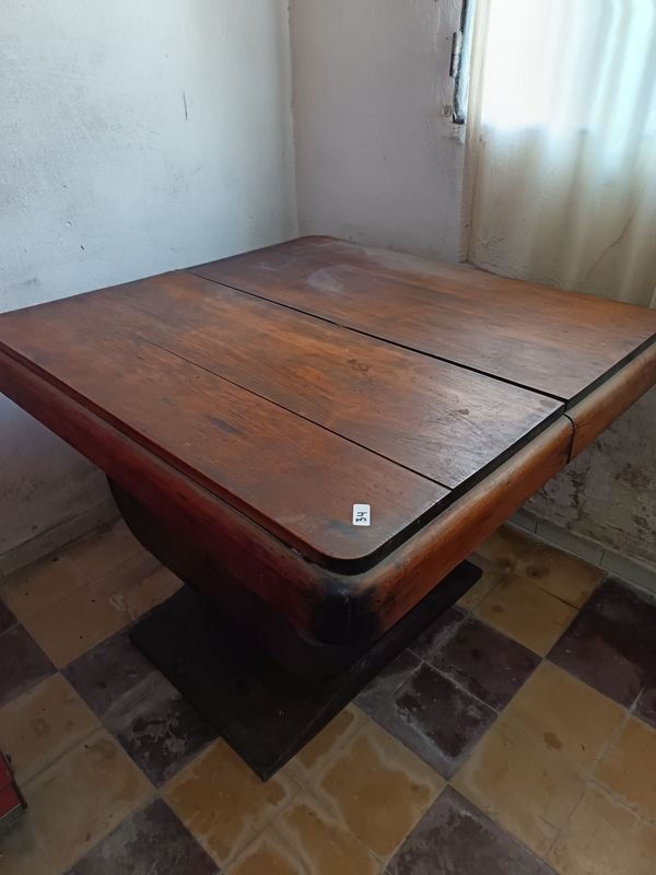 Mesa de comedor antigua de madera maciza - imagen 2