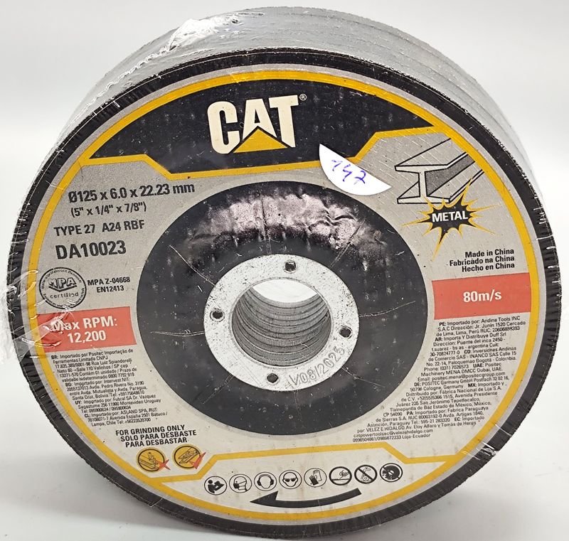 Kit 5 Discos de Desbaste CAT 5" x 1/4" x 7/8" para Metal