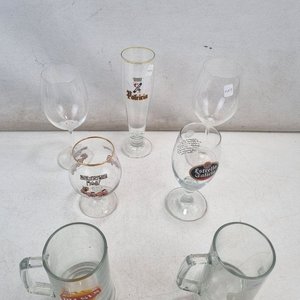 L 374 - Lote De 7 Piezas - Lote de vasos, copas y jarras de colección, con marcas de cerveza Pilsen, Patricia, Estrella Galicia y más - imagen 1