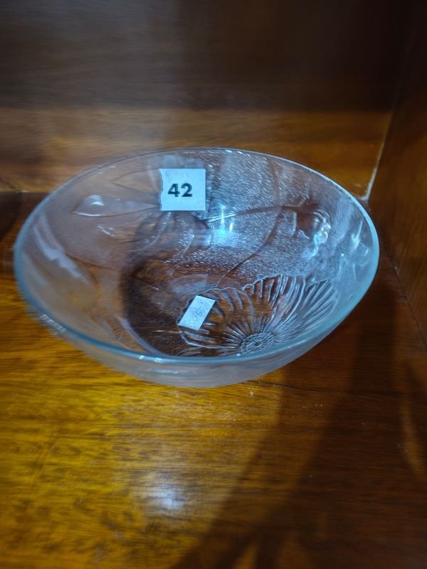 Ensaladera de Vidrio Transparente con Diseño Floral