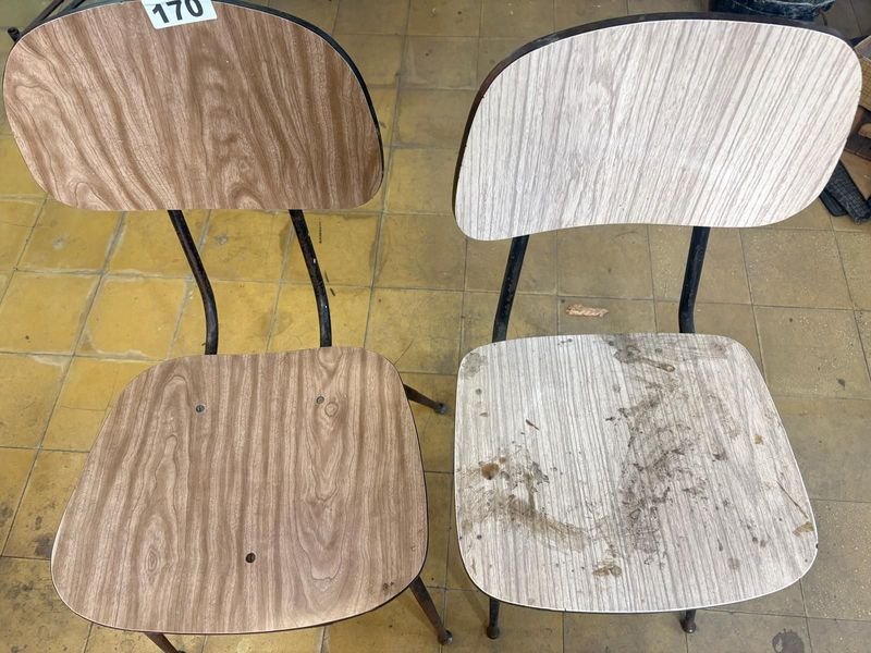 Juego de 2 Sillas Metálicas con Asiento y Respaldo de Fórmica