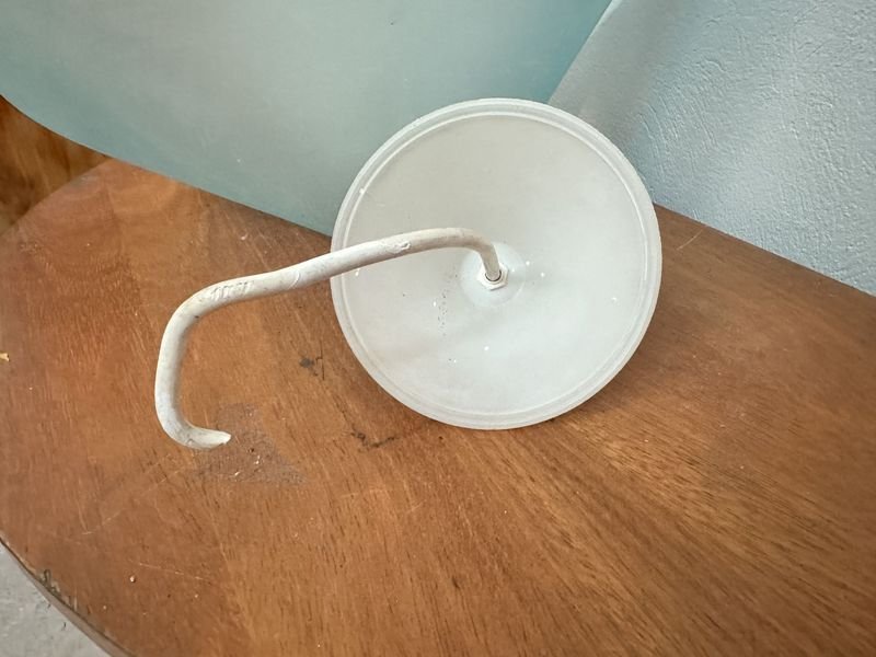 Lámpara de Techo Vidrio Celeste con Cordón Blanco - imagen 6