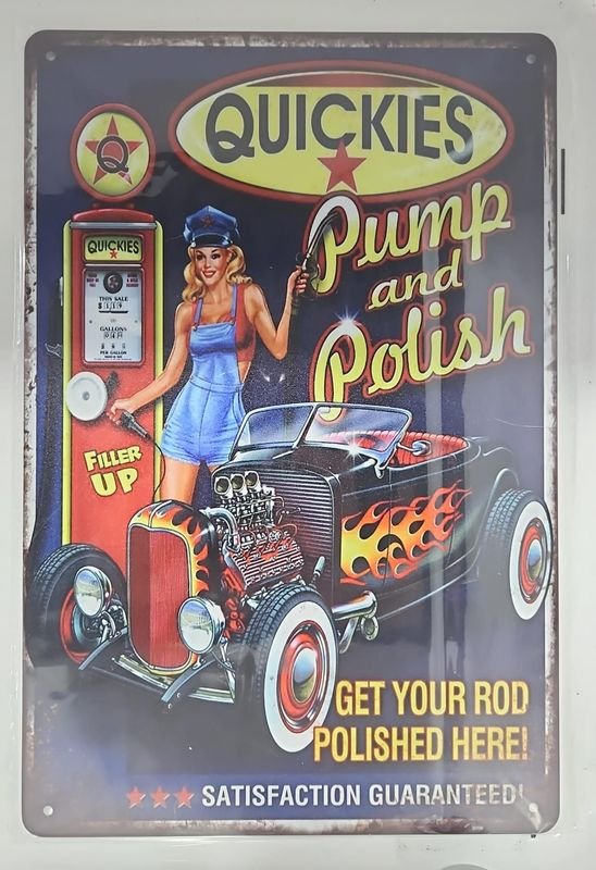 Cartel decorativo en chapa vintage
