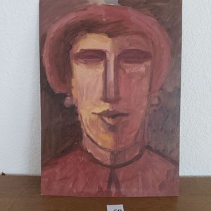Lote anterior: Retrato al óleo sobre cartón de Luis Pérez Iglesias, 28x40 cm