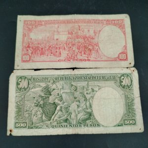 Dos Billetes Uruguayos: 100 y 500 Pesos de 1939 - imagen 3