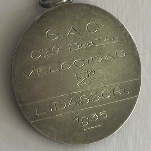 Medalla de Plata Campeonato Municipal de Velocidad 1935 - 2do Puesto - imagen 2