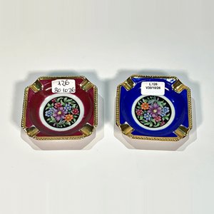 Dos Ceniceros de Porcelana Bavaria con Diseños Florales - imagen 2