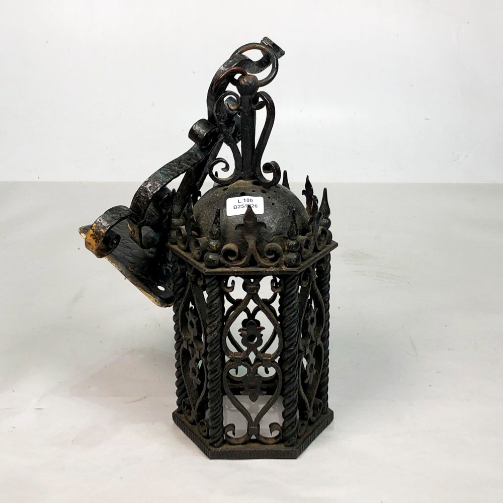 Colgante de Techo Estilo Farol Calado en Hierro Negro