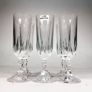 Seis Copas Flauta de Cristal Tallado - imagen 3
