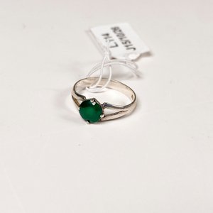 Anillo de Plata con Piedra Verde Talla 15 mm - imagen 2
