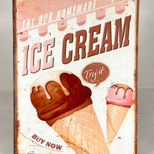 Chapa Publicitaria Vintage "Ice Cream" Estilo Retro - imagen 2