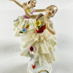 Par de Figuras de Bailarinas en Porcelana Alemana - imagen 5
