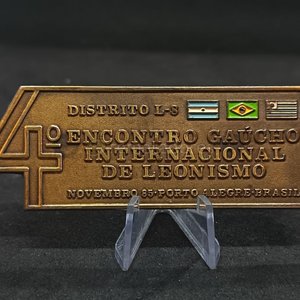 Medalla "4º Encontro Gaúcho de Leonismo" Distrito L-S Noviembre '85 Porto Alegre Brasil - imagen 2