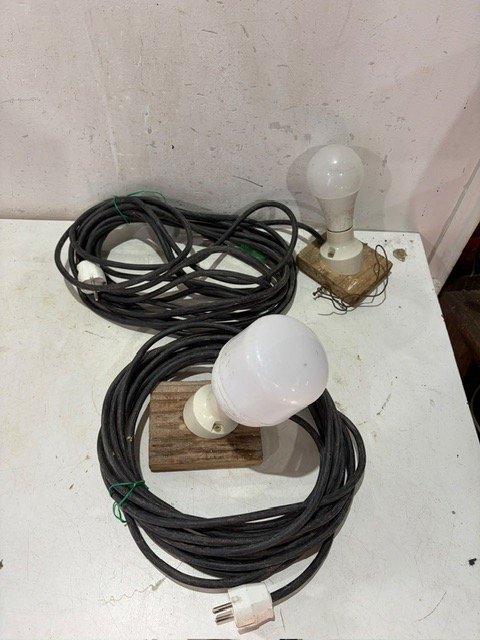 2 Alargues con Portalámparas y Cable