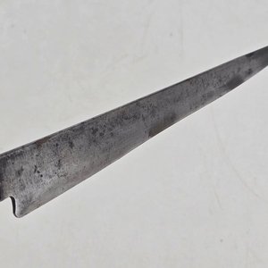 Antiguo Cuchillo de Caza con Hoja Al Filo y Mango de Madera - imagen 5