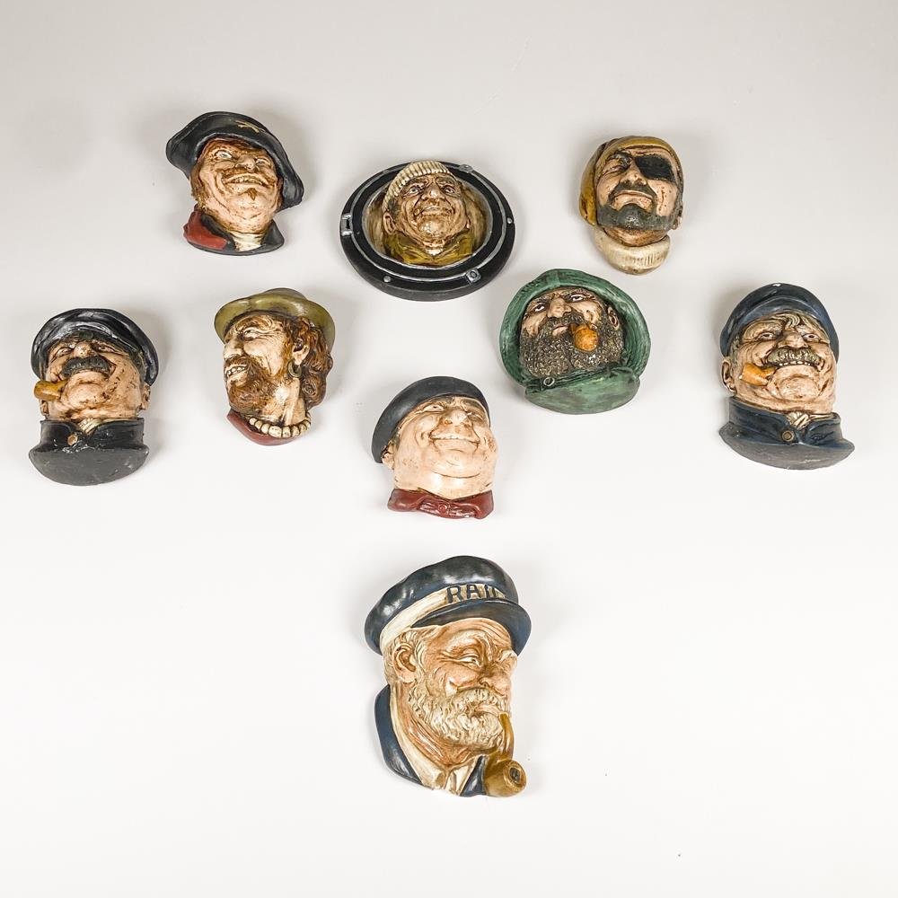 Nueve Caras de Yeso para Colgar: Personajes Marineros