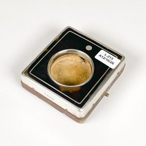 Caja Antigua de Reloj de Bolsillo en Plata Inglesa y Carey - imagen 1