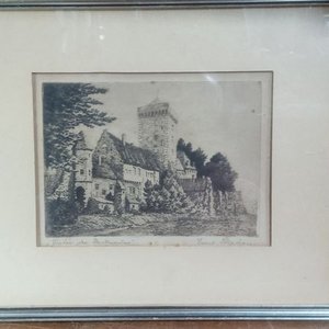rabado al aguafuerte) original realizada por el reconocido pintor y grabador alemán Ernst stephan - imagen 1