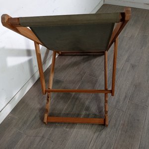 Reposera Plegable de Madera y Lona Verde - imagen 4