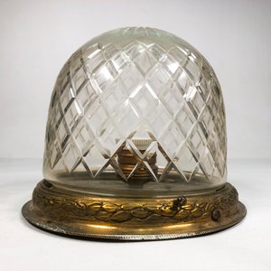 Plafon de Techo Vintage Cristal Tallado y Metal Labrado - imagen 3