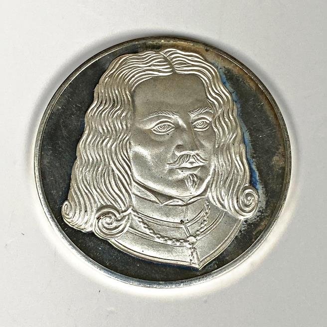 Moneda Conmemorativa Plata 250 Años Montevideo Mauricio de Zabala