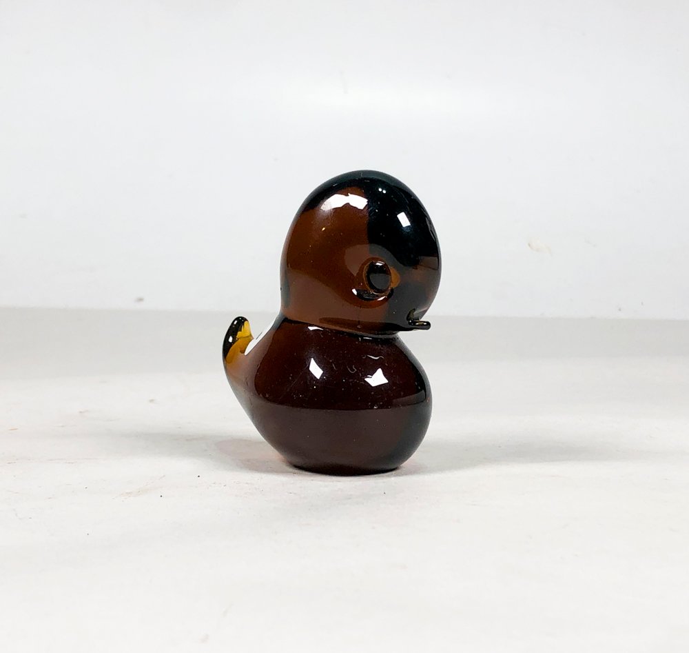 Pato de cristal murano en marrón - imagen 3
