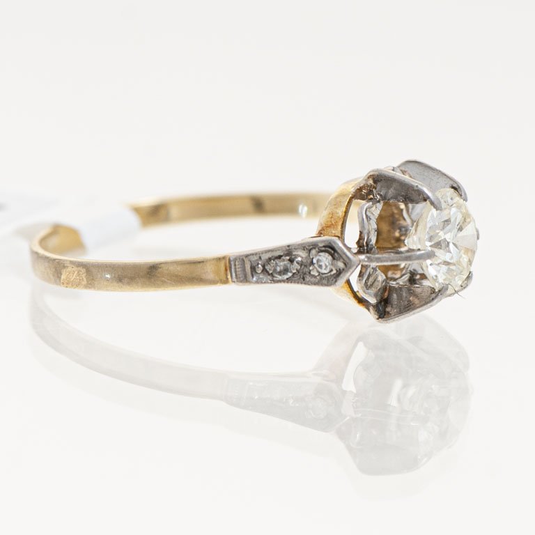 Anillo de oro 18k con brillante - imagen 2