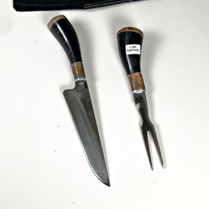 Juego de Cuchillo y Tenedor de Acero con Estuche - imagen 2