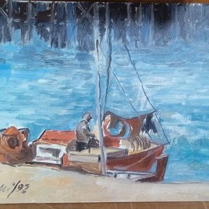 Lote anterior: Óleo sobre fibra. Marina firmado Crespi 40x30