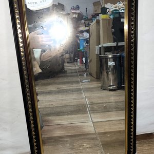 Espejo Rectangular de Pared con Marco de Madera Negro y Dorado - imagen 1