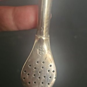 Bombilla Curva de Plata y Oro Martinez Hermano para Mate - imagen 5