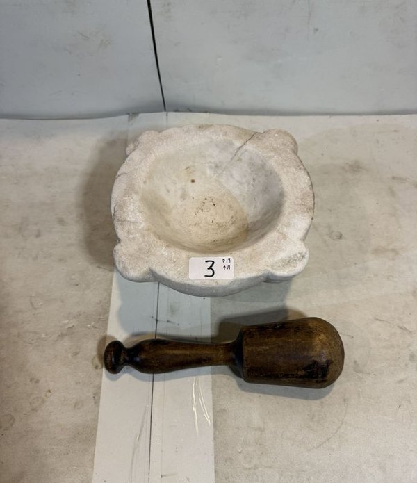 Mortero de marmolina con maza de madera - imagen 2