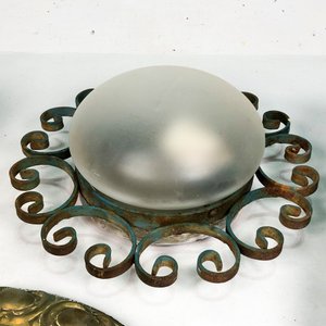 Tres Apliques de Metal, Bronce y Vidrio Estilo Vintage - imagen 4