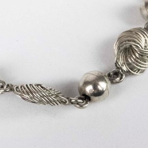 Pulsera de Plata 925 con Diseños Entrelazados y Bolas Lisas - imagen 2