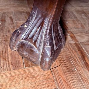 Mesa Extensible Reina Ana Antigua de Madera Oscura - imagen 4