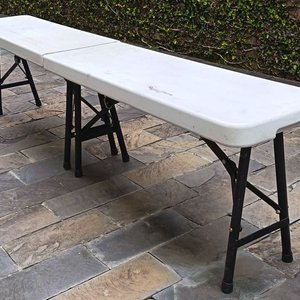 Banco Plegable Tipo Valija Exterior 184 cm Blanco - imagen 3