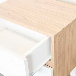 Mesa de Luz Moderna con Dos Cajones en MDF Melamínico - imagen 3
