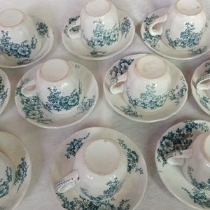 Juego de 10 Tazas y Platos de Café en Loza Inglesa Trentman - imagen 1