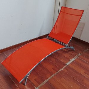 Reposera Plegable Naranja Estructura Metálica para Exteriores - imagen 3