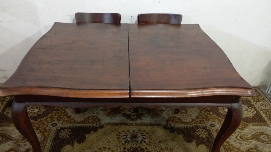 Juego de comedor francés antiguo de madera maciza - imagen 6