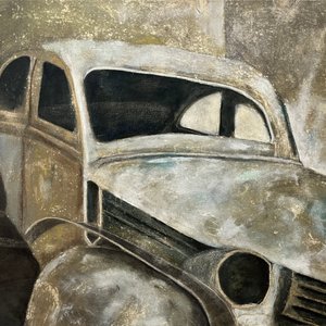 Pintura "Auto en Garage" de Gabriel Regal - Técnica Mixta - imagen 1