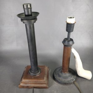 Lote de 2 Lámparas de Mesa: Metal y Madera - imagen 4